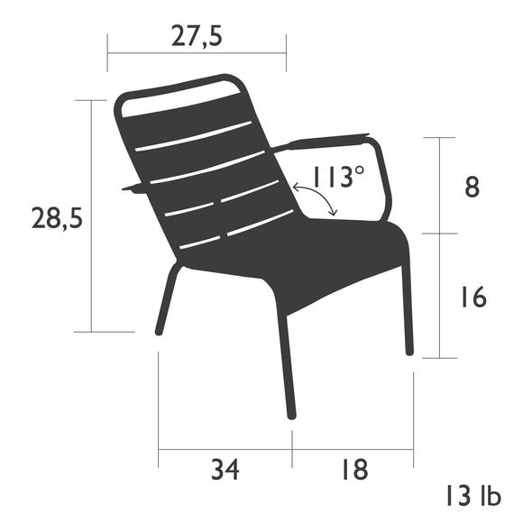 Luxembourg Low Outdoor Chair (Set of 2)