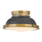 Emery Flush Mount  option Heritage Brass / Aged Zinc