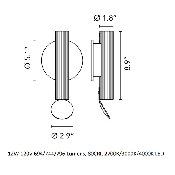 Flauta Riga Outdoor Wall Sconce