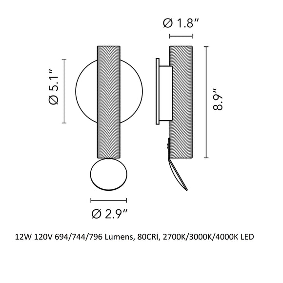 Flauta Spiga Outdoor Wall Sconce