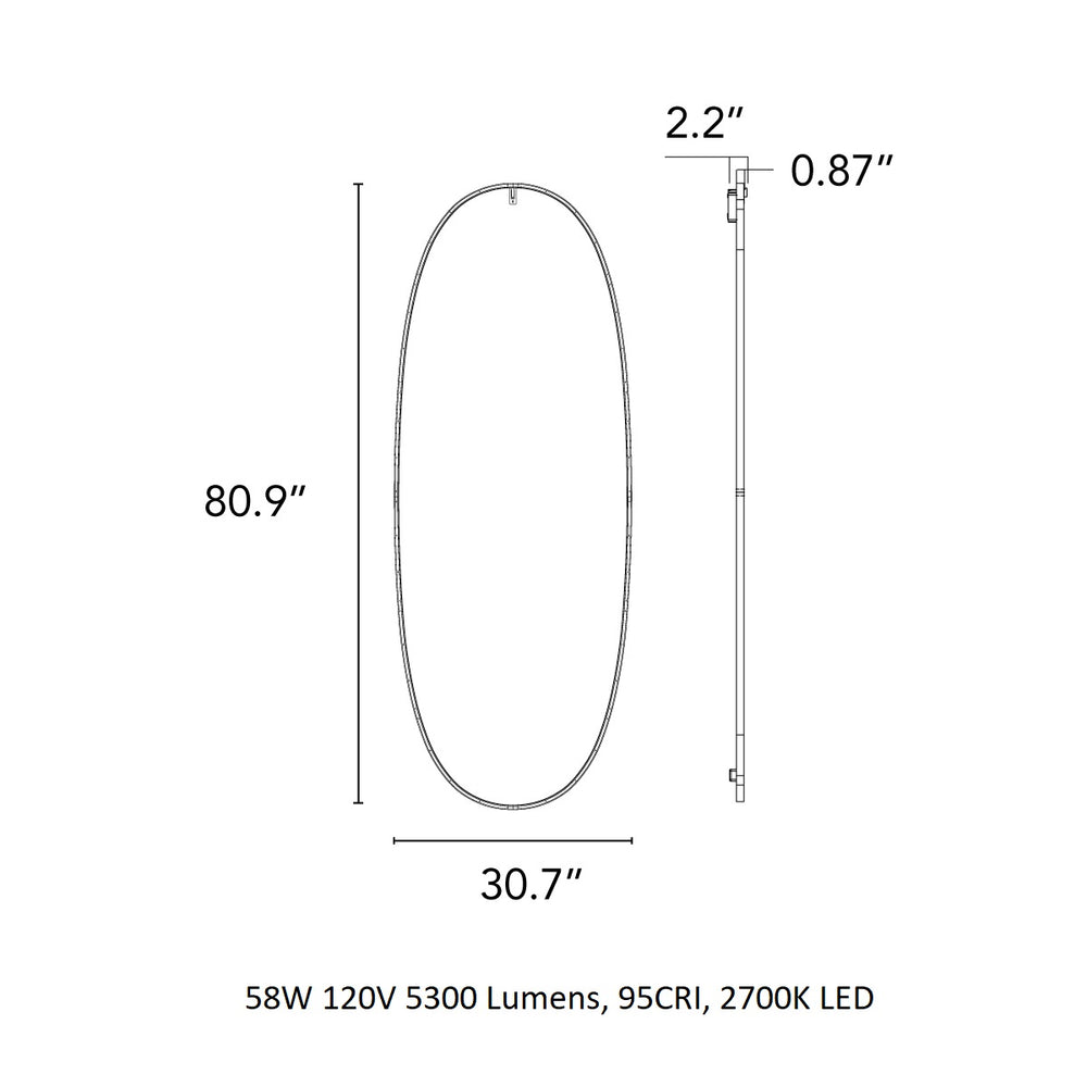 La Plus Belle Wall-Mounted Mirror with Integrated LED lights