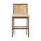 Antonia Armless Stool  option Savile Flax / Toasted Parawood with Light Natural Cane