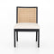 Antonia Dining Chair  option Savile Flax / Brushed Ebony with Light Natural Cane