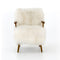 Ashland Lounge Chair  option Mongolia Cream Fur / Drifted Oak