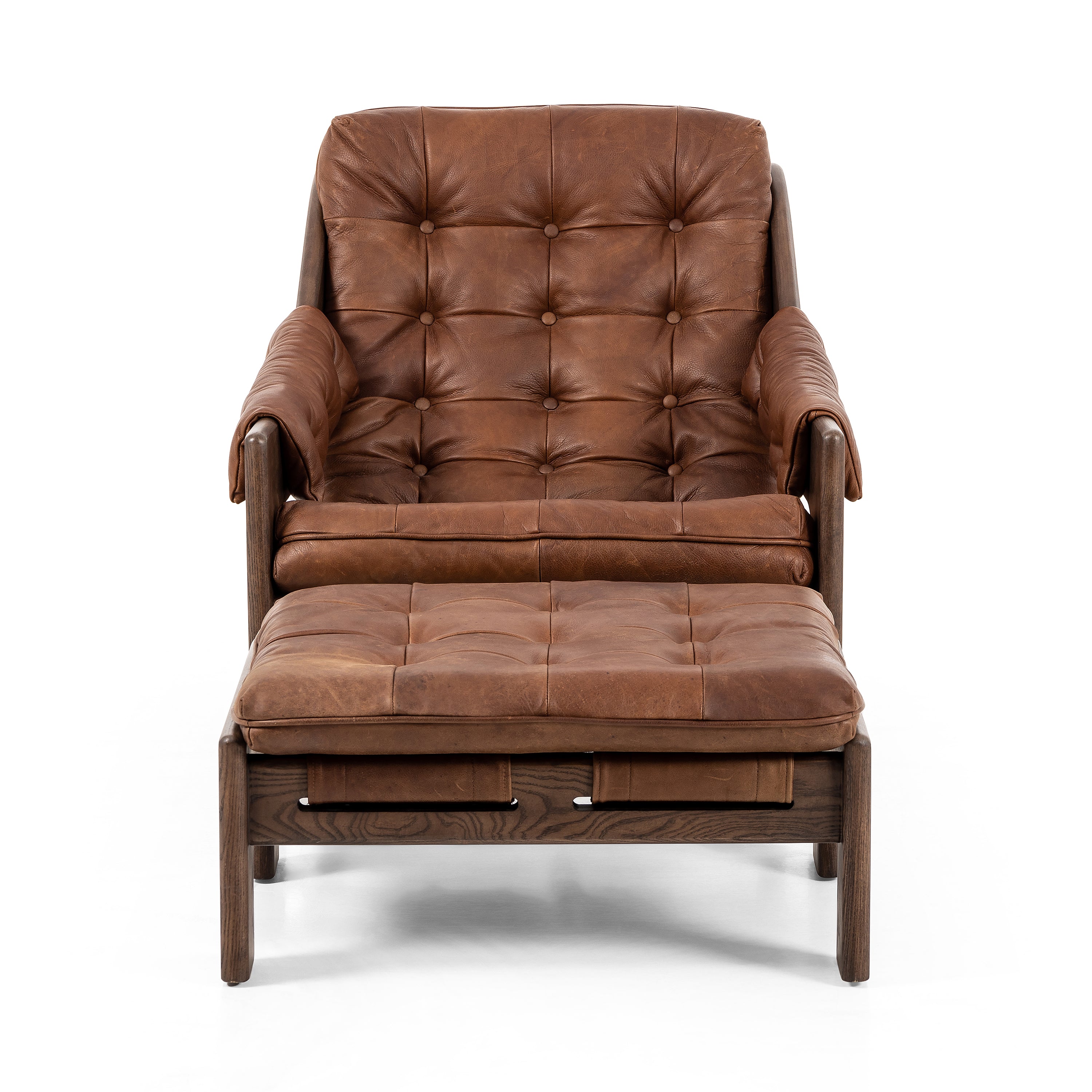 チヤムス　CompactChairBoobyFoot HIGH Four Hands Halston Lounge Chair with Ottoman - 2Modern