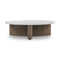 Toli Coffee Table  option Italian White Marble / Rustic Grey