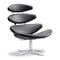 Corona Swivel Lounge Chair  option 88 Black Primo Leather