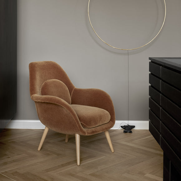 Swoon Petit Lounge Chair with Wood Base