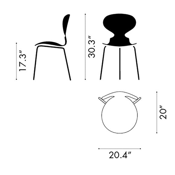 Ant Dining Chair with 3 Legs