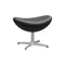 Egg Ottoman  option Leather Essential Black