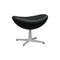 Egg Ottoman  option Leather Grace Black