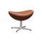 Egg Ottoman  option Leather Grace Walnut