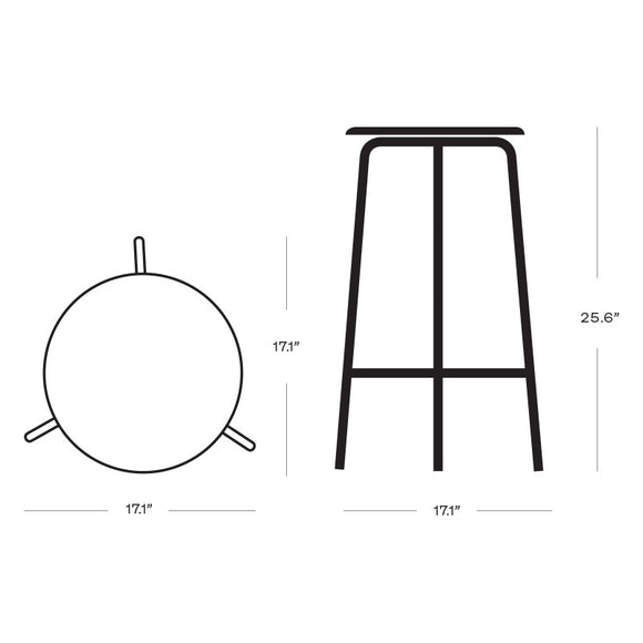 Leather Counter High Dot Stool