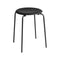 Leather Low Dot Stool (Set of 2)  option Black Intense Leather / Black Powdercoated