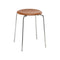 Leather Low Dot Stool (Set of 2)  option Wild Walnut Leather / Chromed Steel