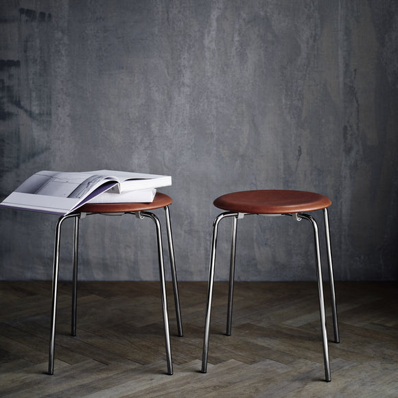 Leather Low Dot Stool (Set of 2)