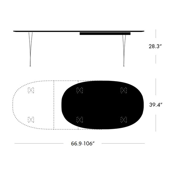 Superellipse Extendable Dining Table