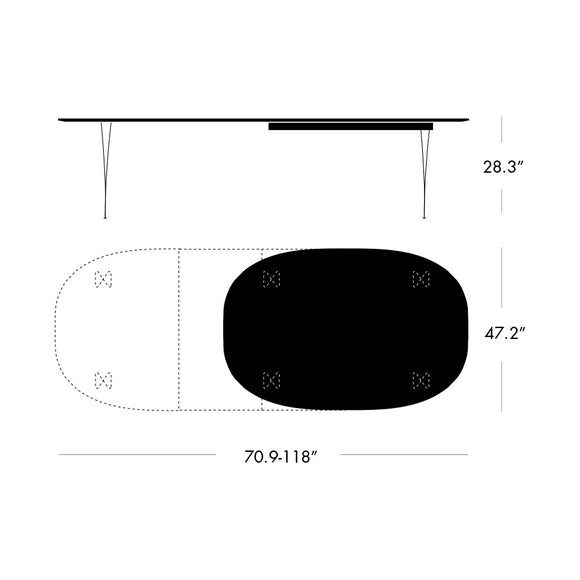 Superellipse Extendable Dining Table