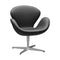 Swan Lounge Chair  option Leather Essential Black