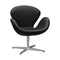 Swan Lounge Chair  option Leather Grace Black