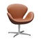 Swan Lounge Chair  option Leather Grace Walnut