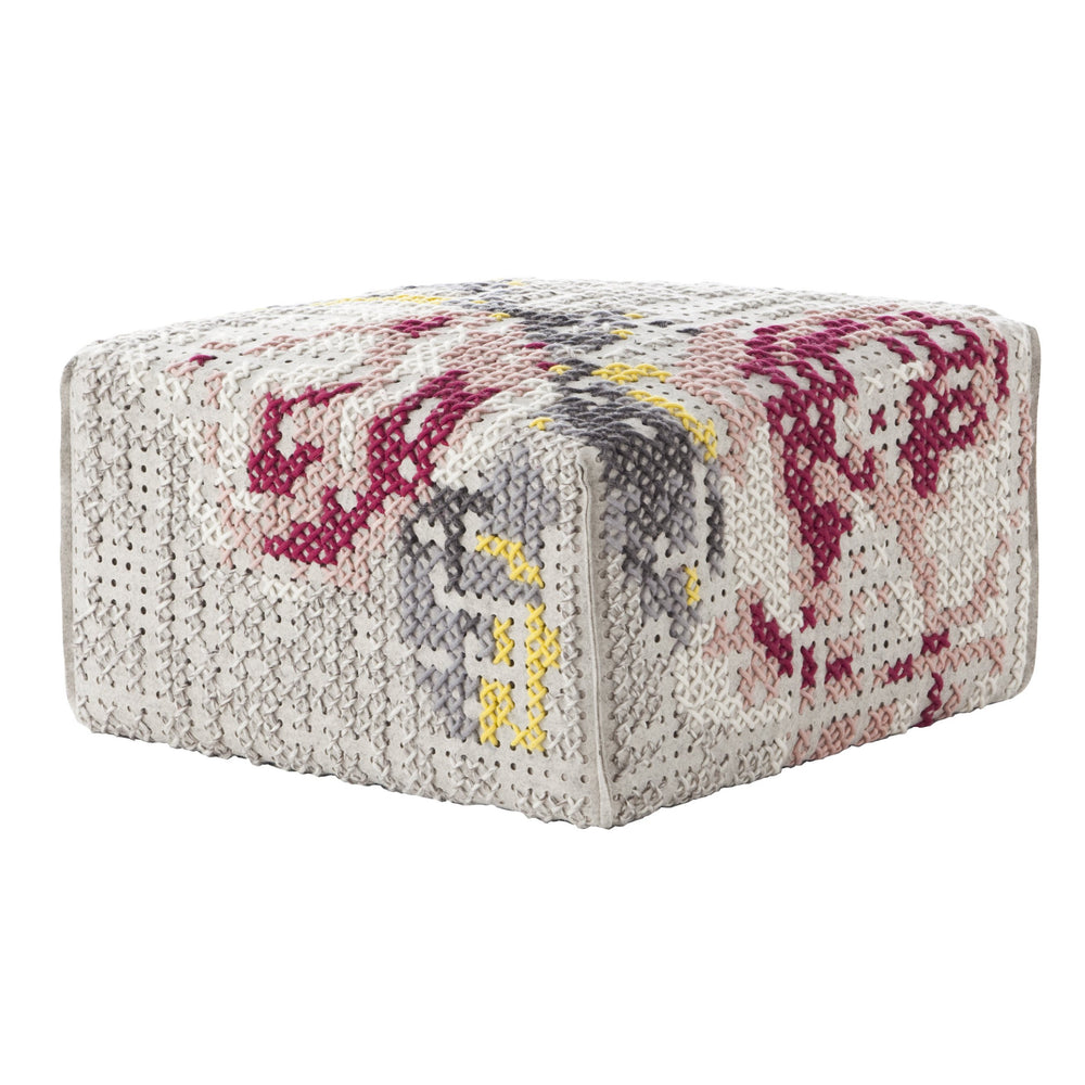 Canevas Spaces Square Flowers Pouf