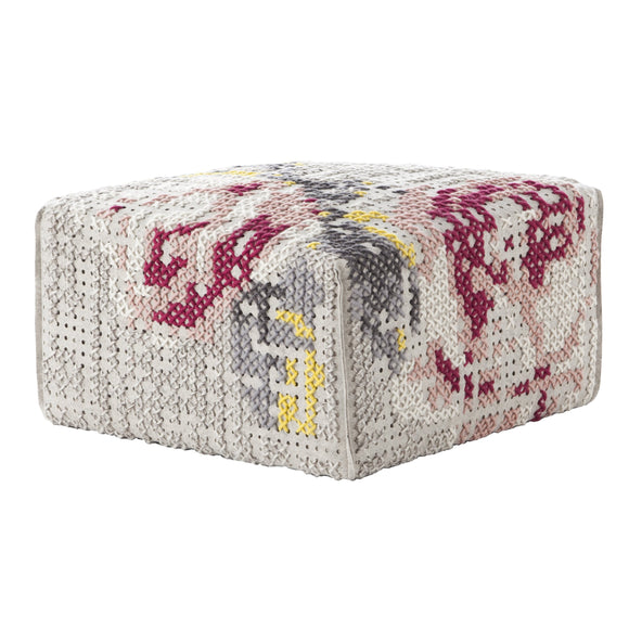 Canevas Spaces Square Flowers Pouf