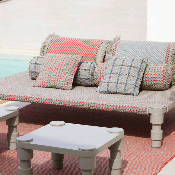 Garden Layers Small Outdoor Cushion Checks