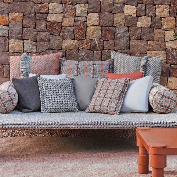 Garden Layers Small Outdoor Cushion Checks