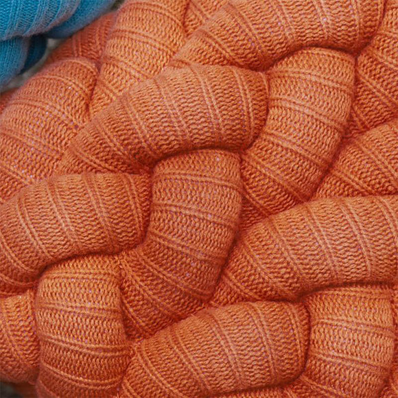 Knitted Plaits Orange Stool