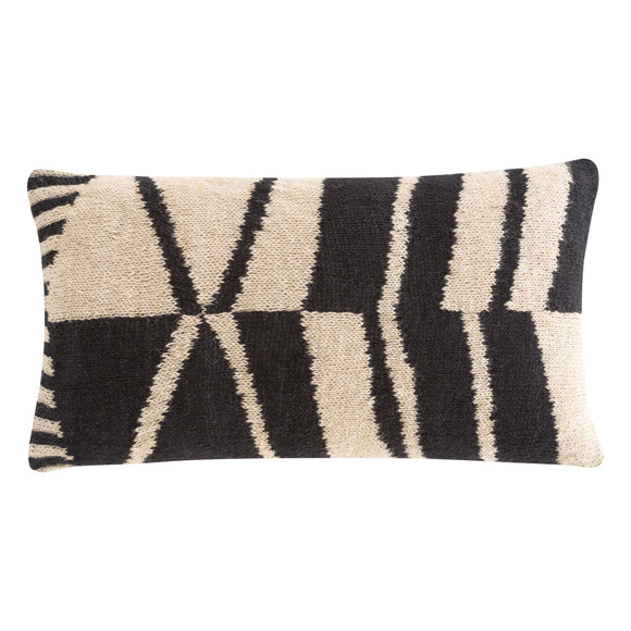 Rustic Chic Geo Pillow - Black and White