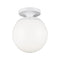 Leo Wall / Ceiling Semi-Flush Mount - Smooth White Glass  option White