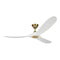 Maverick Indoor/Outdoor Ceiling Fan  option Burnished Brass / Matte White