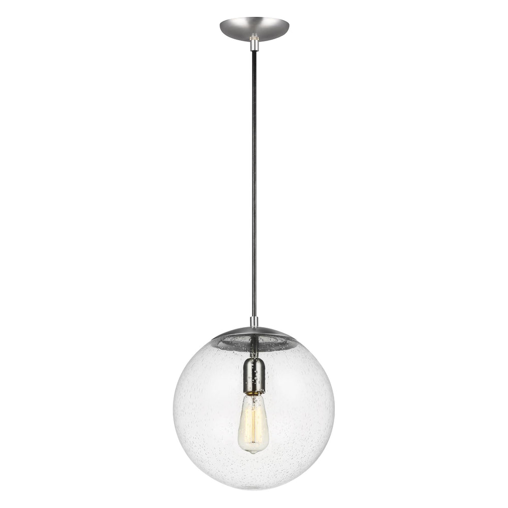 Leo Globe Pendant Light - Clear Seeded Glass