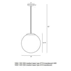 Leo Globe Pendant Light - Clear Seeded Glass