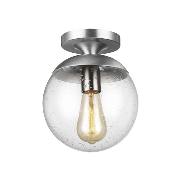 Leo Wall / Ceiling Semi-Flush Mount - Clear Seeded Glass