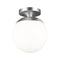 Leo Wall / Ceiling Semi-Flush Mount - Smooth White Glass  option Satin Aluminum