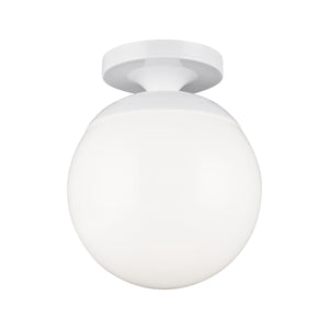 Leo Wall / Ceiling Semi-Flush Mount - Smooth White Glass