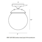 Leo Wall / Ceiling Semi-Flush Mount - Smooth White Glass