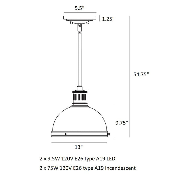 Pratt Street Metal Pendant Light