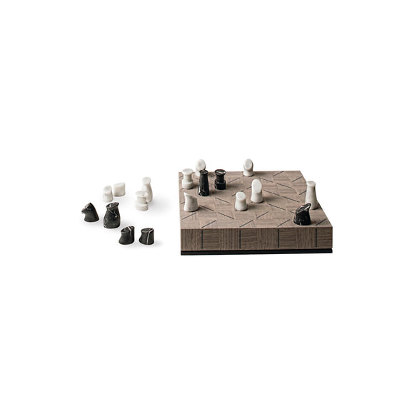 Marble and Walnut Check-Mate Chessboard