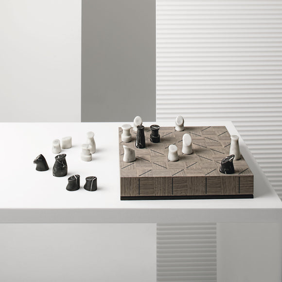 Marble and Walnut Check-Mate Chessboard