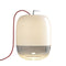 Gong Table Lamp  option Matt White with Red Cable / White