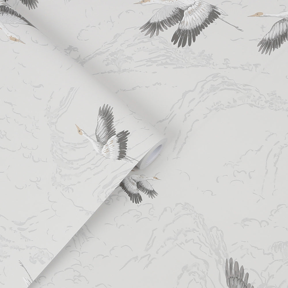 Laura Ashley Animalia Silver Wallpaper Wallpaper