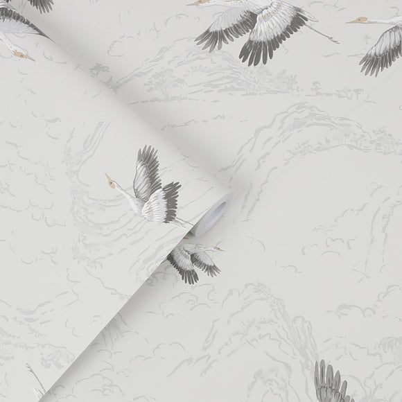 Laura Ashley Animalia Silver Wallpaper Wallpaper