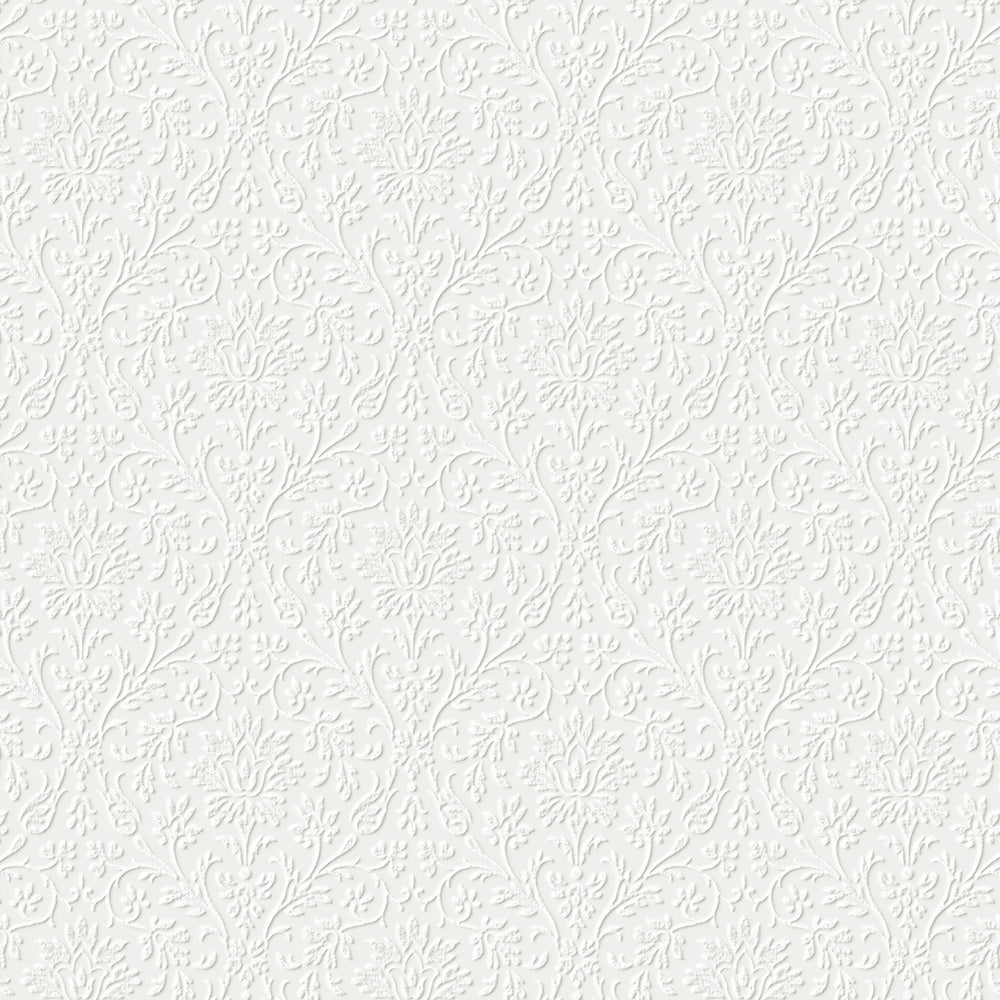 Laura Ashley Annecy Paintable White Wallpaper Wallpaper