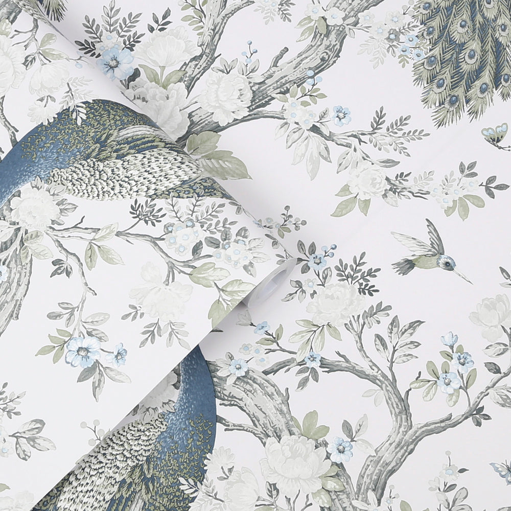 Laura Ashley Belvedere Duck Egg Wallpaper Wallpaper