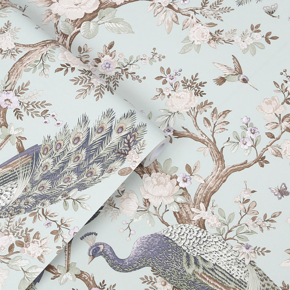Laura Ashley Belvedere Duck Egg Wallpaper Wallpaper