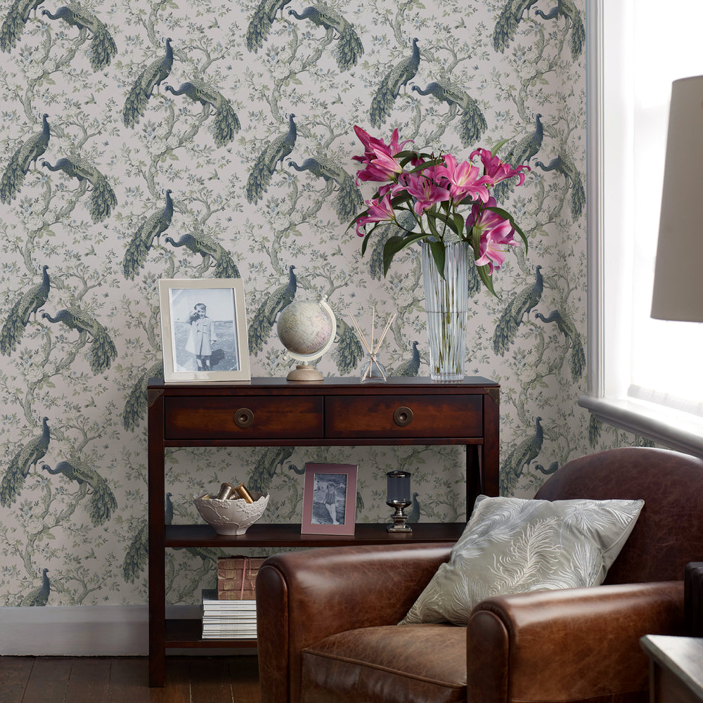 Laura Ashley Belvedere Duck Egg Wallpaper Wallpaper