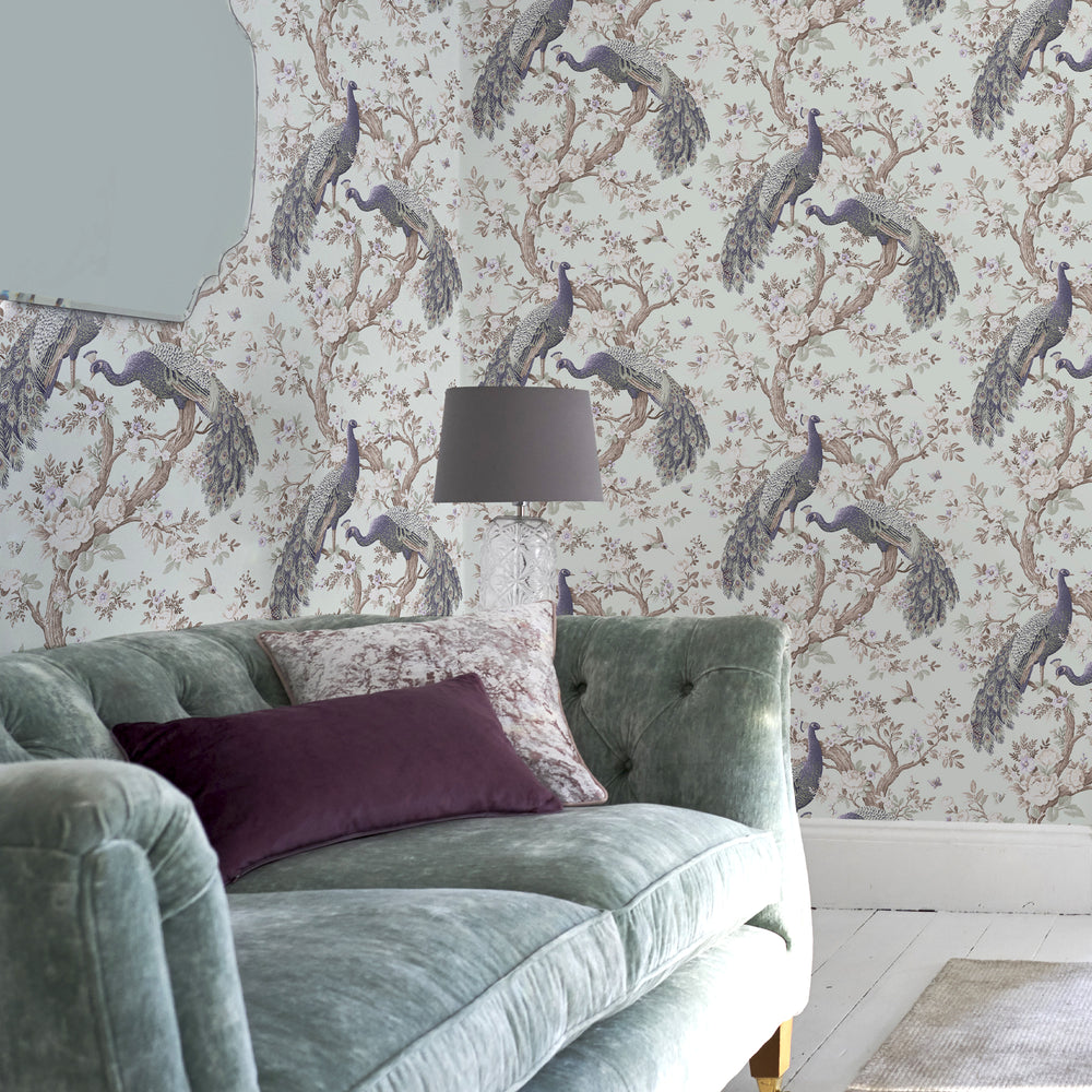 Laura Ashley Belvedere Duck Egg Wallpaper Wallpaper